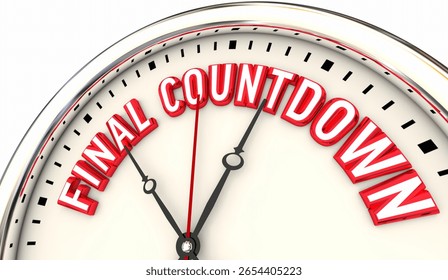 Final Countdown Clock Ticking Down to Deadline Last Call Act Now 3d Illustration