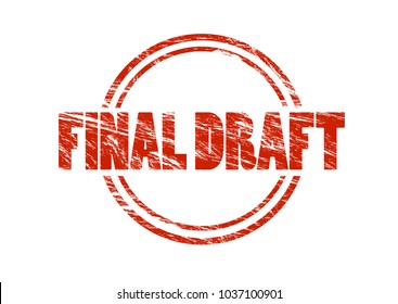 final draft red vintage rubber stamp isolated on white background