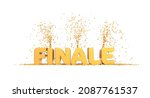 Final text with confetti on white background - 3D rendering - finale in french means final