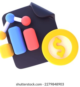 Finance in 3D Rendered Graphic