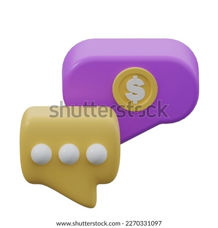 Finance Chat 3d icon isolated white bacground. 3d rendering