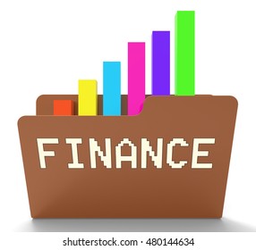 Finance File And Graph Indicates Business Earnings 3d Rendering