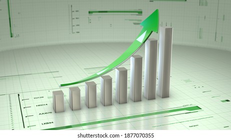 Financial 3d Graph Candles, Up And Down