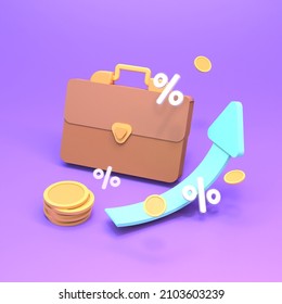 Financial Concept, Capital Raising. Good For News, Websites And Presentations On Cashback, Income And Earnings. 3d Render