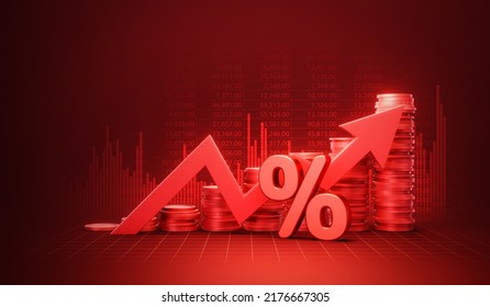 Financial Crisis Business Market Graph On Economic Background With Growth Money Price Arrow Inflation 3d Gold Coin Percent Or Crash Global Finance Chart And Economy Stock Currency Risk Trade Diagram.