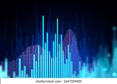 Financial Forecast Chart Analyzing. Graph Reflects Data Behavior Over Historic Period. Statistic Research Concept. 3d Rendering