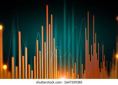 Financial Forex Chart Analyzing. Graph Reflects Market Deviation Over Historic Period. Volatility Concept. 3d Rendering