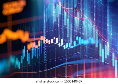 Financial Graph On Technology Abstract Background Stock Illustration ...