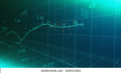 Financial graph showing statistics, prices falling, stock market crash, crisis, inflation rate. Electronic chart with stock market fluctuations abstract concept.