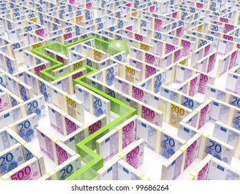 Financial Maze Labyrinth whith path