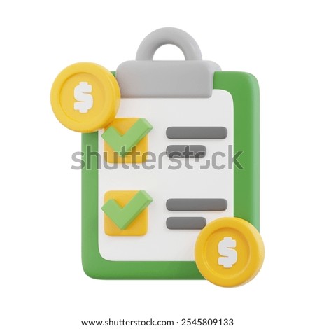Financial Plan 3D Icons, 3D rendering, Isolated Background