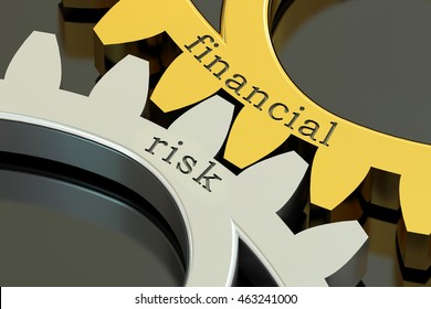 Financial Risk Concept On The Gearwheels, 3D Rendering