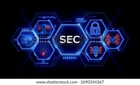 Financial Security Concept with Digital Network and Icons finance