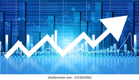 Stock Market Graph Pie Chart Arrow Stock Illustration 43015864