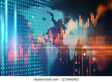 financial stock market graph on technology abstract background 