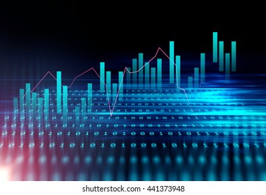 Financial Stock Market Graph On Technology Abstract Background 

