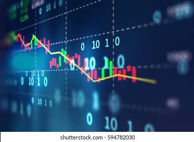 Financial Stock Market Graph On Technology Abstract Background 