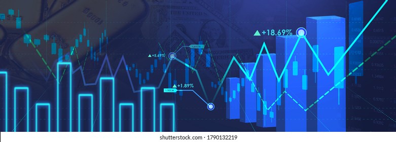 Financial Stock Market Lines Chartstrendline Candle Stock Illustration 