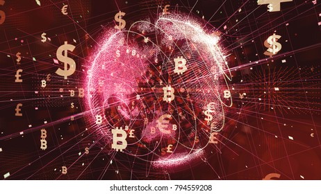 Financial technology concept. Technological abstract background.