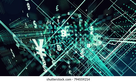 Financial Technology Concept. Technological Abstract Background.