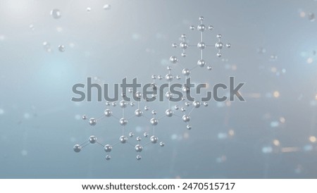 finasteride molecular structure, 3d model molecule, proscar, structural chemical formula view from a microscope