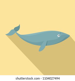 Finback whale icon. Flat illustration of finback whale icon for web design
