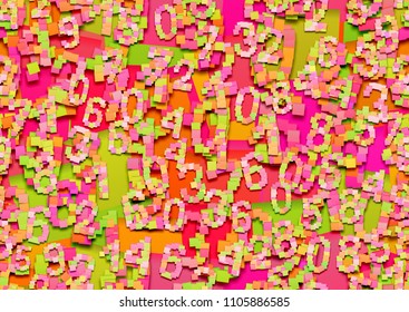 Find all numbers puzzle - repeatable pattern of sticky notes
