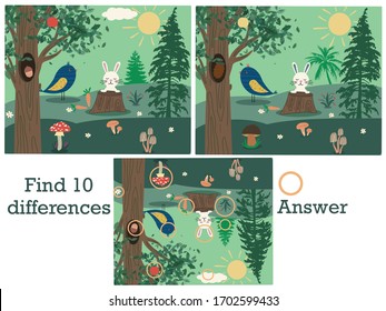 1,321 Find Differences Forest Images, Stock Photos & Vectors | Shutterstock