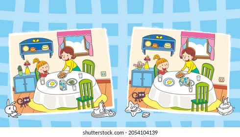 Find Differences Babies Educational Game Children Stock Illustration ...