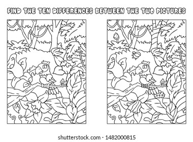 Find Differences Coloring Page Stock Illustration 1482000815 | Shutterstock