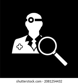 Find Doctor Icon With Flat Style Isolated On Dark Background