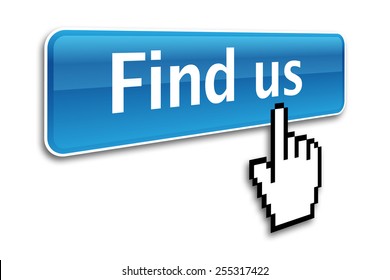 Find Us Button And Hand Cursor