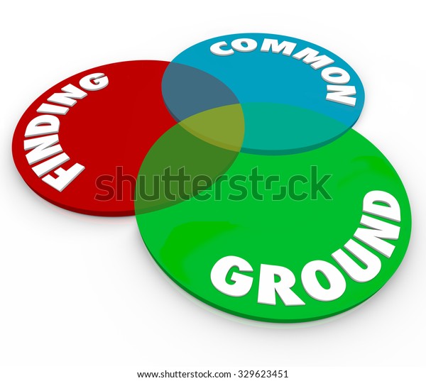 Finding Common Ground Venn Diagram 3 Stock Illustration 329623451