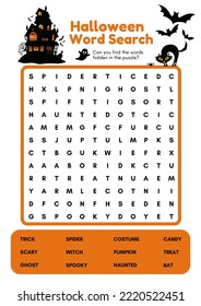 Finding Hidden Words In Scrambled Letters Page On Halloween Theme