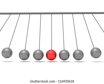 fine 3d rendering of red and gray balls
