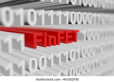 FinFET As A Binary Code With Blurred Background 3D Illustration