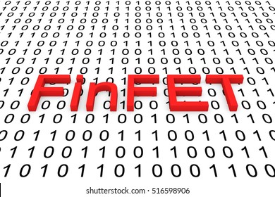 FinFET In The Form Of Binary Code, 3D Illustration