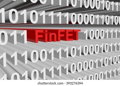 FinFET Is Presented In The Form Of Binary Code 3d Illustration 