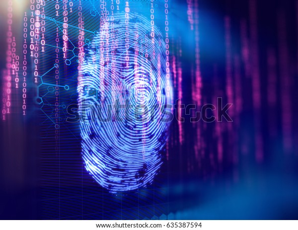 Finger print Scanning\
Identification System. Biometric Authorization and Business\
Security Concept.\
\
