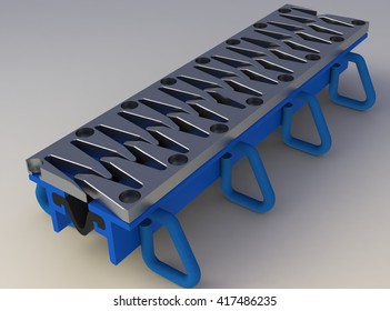 Finger type - Bridge Expansion Joint - 3D Rendering