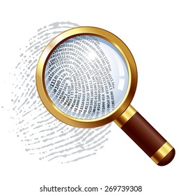 Fingerprint   magnifying glass    CMYK  Organized by layers  Global colors  Gradients used 