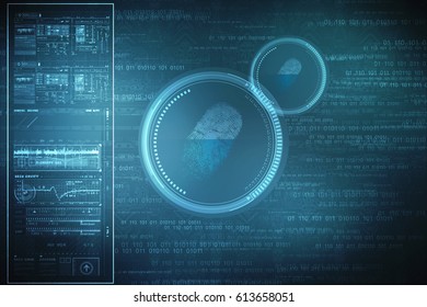 Fingerprint Scanning Technology Concept 2d Illustration