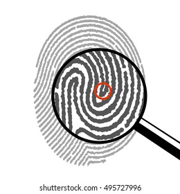 Fingerprint Under Magnifying Glass Stock Illustration 495727996 ...