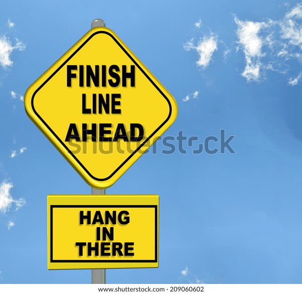 Finish Line Ahead Hang There Stock Illustration 209060602