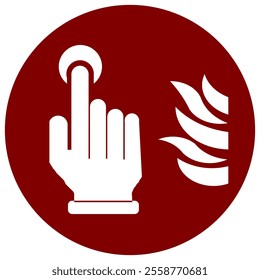 Fire alarm pull down station safety sign with flame symbol. Ideal for indicating fire alarm activation points in buildings, workplaces, and public spaces to ensure emergency fire safety compliance.