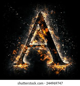 Fire Alphabet. Letter A.