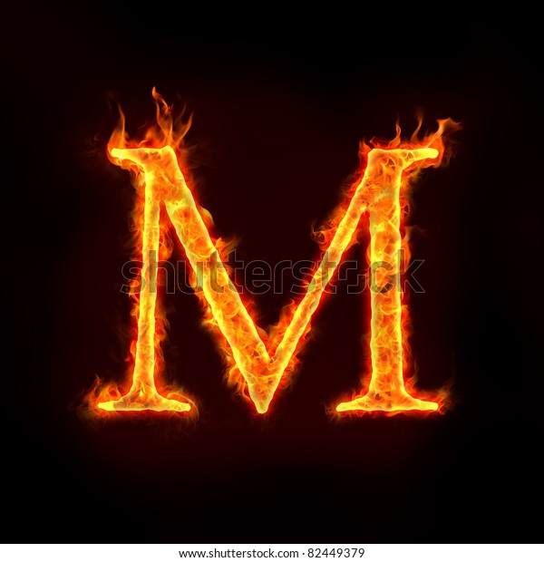 Fire Alphabets Flame Letter M Stock Illustration 82449379