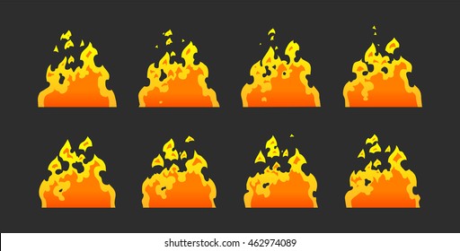 Fire Animation Sprites. Frames For Game