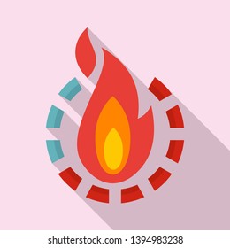 Fire Burn Calories Icon. Flat Illustration Of Fire Burn Calories Icon For Web Design