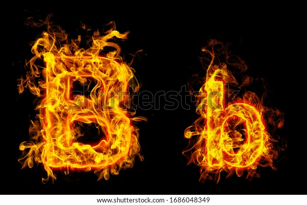 火を燃やす文字 Bィ B のイラスト素材